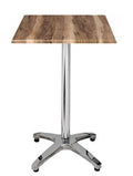 Mesa ROMA, alumínio, 4 braços, base de 112 cms e tampo de 70x70 cms. Cores à escolha, Tableros de 70x70 cms: WER-WOODART, INDIAN SHESMAN 4525