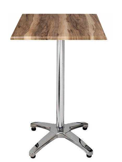 Mesa ROMA, alumínio, 4 braços, base de 112 cms e tampo de 70x70 cms. Cores à escolha, Tableros de 70x70 cms: WER-WOODART, INDIAN SHESMAN 4525