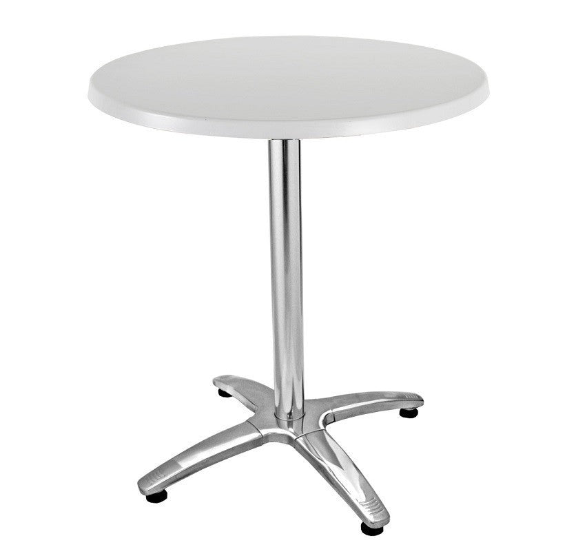 Mesa ROMA, alumínio, 4 braços, base de 72 cms e tampo de 60 cms de diâmetro. Cores à escolha, Tablero de 60 cms.: WER-UNIART, BLANCO 3101