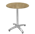 Mesa ROMA, alumínio, 4 braços, base de 72 cms e tampo de 70 cms de diâmetro. Cores à escolha, Tableros de 70 cms: COMPACTO, AVALON PINE 4729, TAVILO (69 cms)