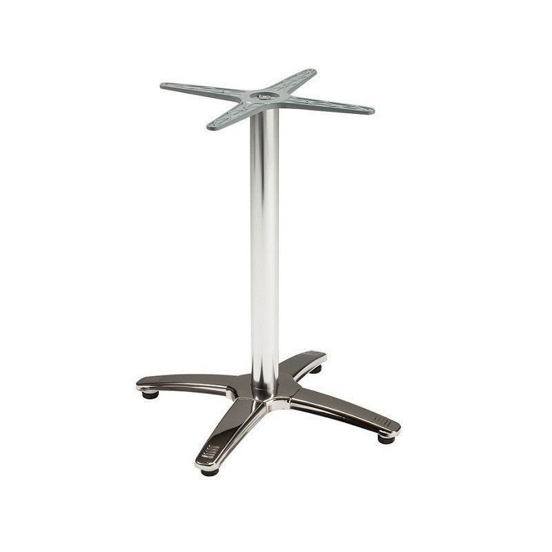 Mesa ROMA, alumínio, 4 braços, base de 72 cms e tampo de 70x70 cms. Cores à escolha, Tableros de 70x70 cms:  MELAMINA VINTAGE VESUBIO (68X68 CMS )