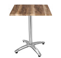 Mesa ROMA, alumínio, 4 braços, base de 72 cms e tampo de 70x70 cms. Cores à escolha, Tableros de 70x70 cms: WER-WOODART, INDIAN SHESMAN 4525