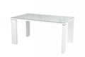 Mesa ROYAL, lacada branca, vidro cerâmico, 150x90 cms
