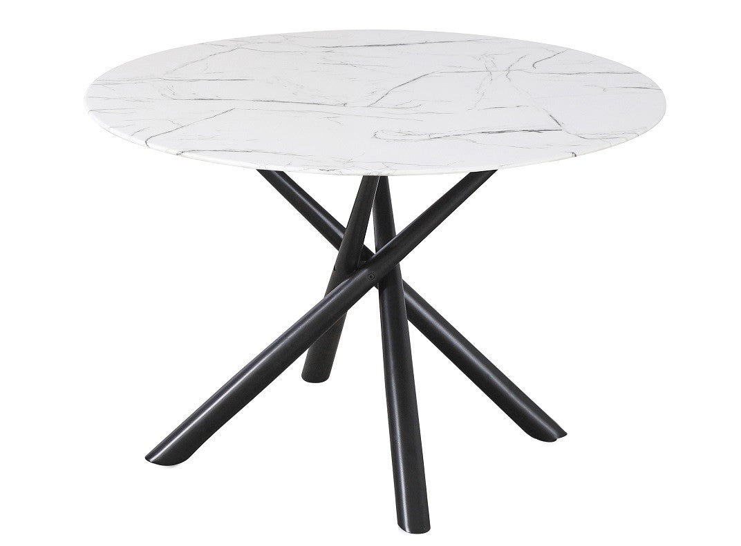 Mesa SAHARA, metal preto, tampo vidro temperado 120 cms de diâmetro