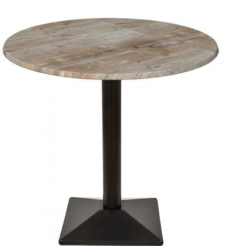 Mesa SOHO, preta, base de 72 cms e tampo de mesa de 60 cms de diâmetro. Cores à escolha, Tablero de 60 cms.: WERZALIT SM - FINDUS GRAU 296