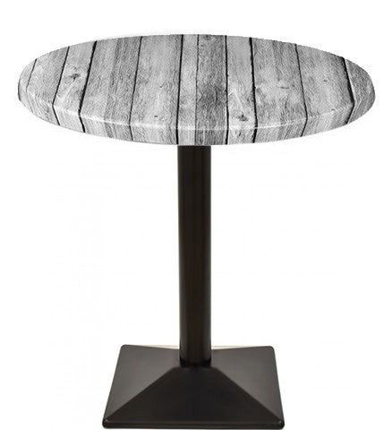 Mesa SOHO, preta, base de 72 cms e tampo de mesa de 70 cms de diâmetro. Cores à escolha, Tableros de 70 cms: WERZALIT ALEMANIA - ANTIQUE WHITE 202