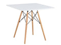 Mesa STAR, base madeira, tampo blanco, 80 x 80 cms