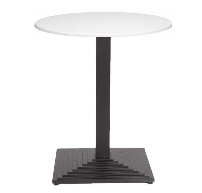 Mesa TIBER, preta, base de 72 cms e tampo de 80 cms de diâmetro. Cores à escolha, Tableros de 80 cms: WER-UNIART, BLANCO 3101