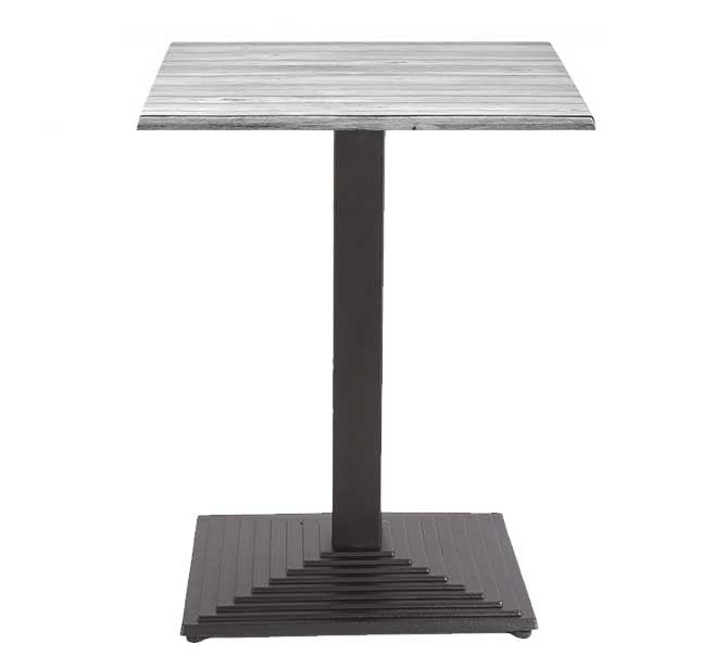 Mesa TIBER, preta, base de 72 cms e tampo de 80x80 cms. Cores à escolha, Tableros de 80x80 cms: WER-FANTASY, WHITE BLOCK 7537