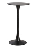 Mesa TUL, alta, metal, preta, tampo preto, 60 cms de diâmetro