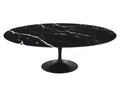 Mesa TUL, fibra de vidro, tampo mármore preto, 180 x 108 cms