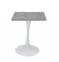 Mesa TULIP, base de 70 cms e tampo de mesa de 60x60 cms. Cores à escolha, Tableros de 60x60 cms: WERZALIT ALEMANIA - PIAZZA 102, Base TULIP altura 70 cms: Branca