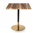 Mesa VERSALLES NEW, dourada e preta, base de 72 cms e tampo de mesa de 70x70 cms. Cores á escolha, Tableros de 70x70 cms: WER-WOODART, INDIAN SHESMAN 4525