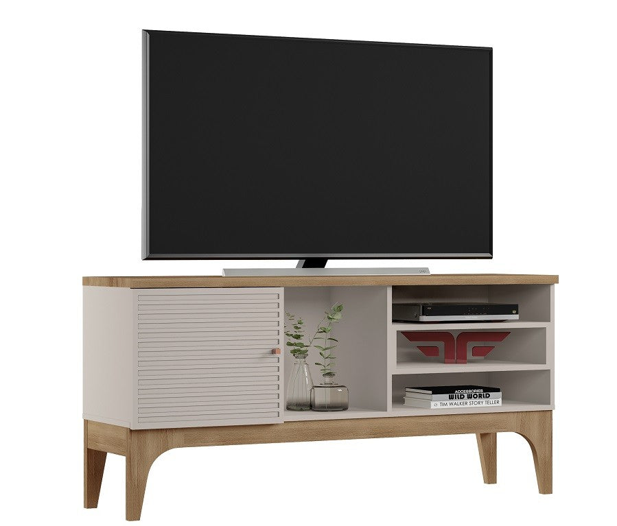Móvel TV VENEZA, casca de ovo e cedro, 136 cms.