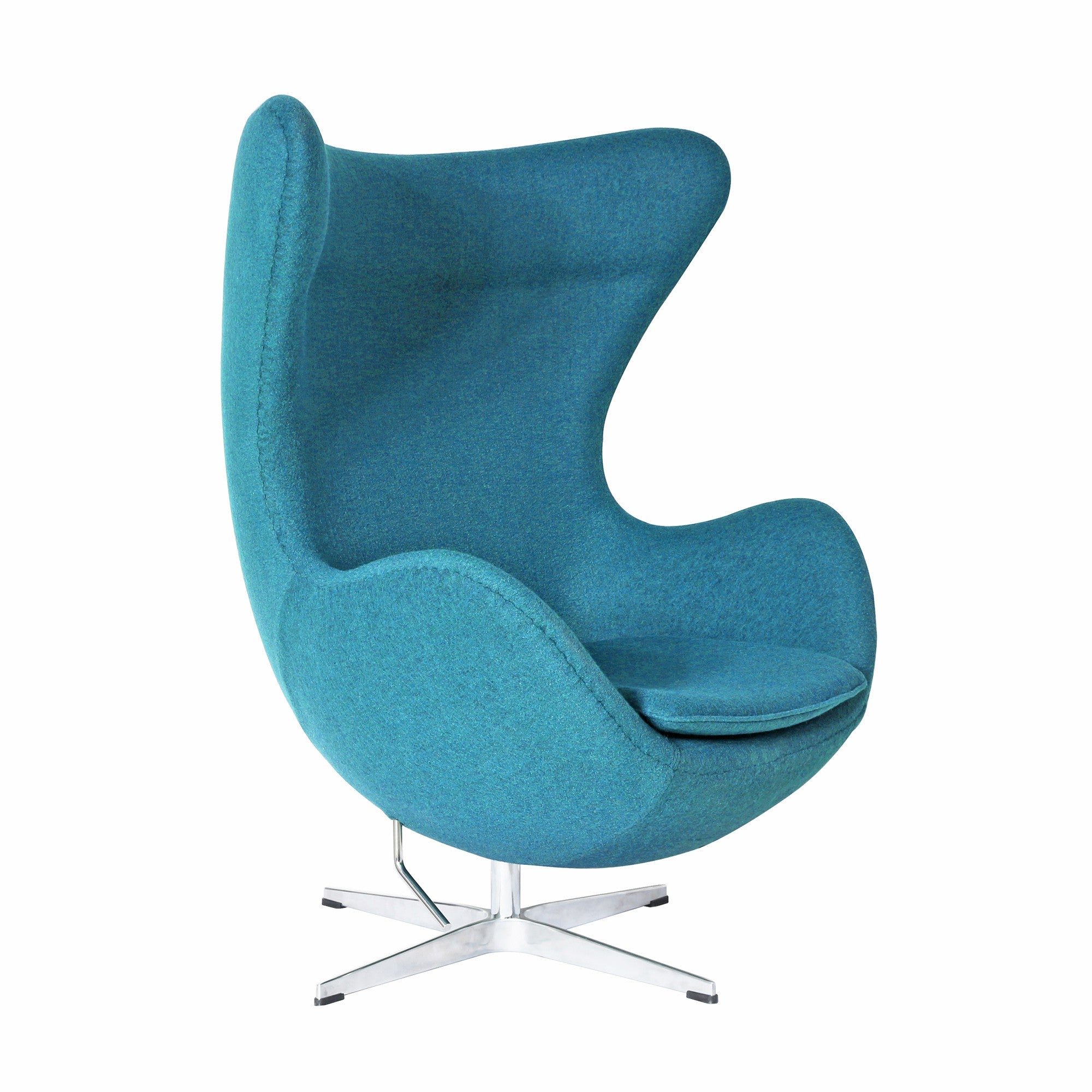 Poltrona EG (TE ), fibra de vidro, basculante, tecido cachemir turquesa