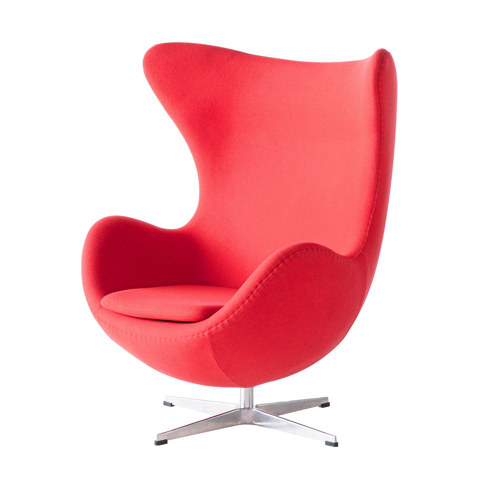 Poltrona EG (TE ), fibra de vidro, basculante, tecido cachemir vermelho