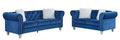 Set sofás CHESTER STYLE, 3 + 2 lugares, tecido veludo azul 67