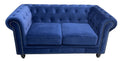 Sofá CHESTER PREMIUM, 2 lugares, tecido velvet azul navy