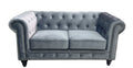 Sofá CHESTER PREMIUM, 2 lugares, tecido velvet cinza