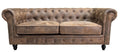 Sofá CHESTER PREMIUM, 3 lugares, pele sintética vintage