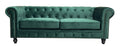 Sofá CHESTER PREMIUM, 3 lugares, tecido velvet esmeralda