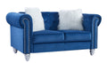 Sofá CHESTER STYLE, 2 lugares, tecido veludo azul 67