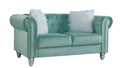 Sofá CHESTER STYLE, 2 lugares, tecido veludo verde água 58