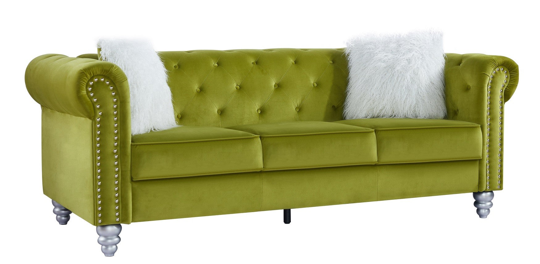 Sofá CHESTER STYLE, 3 lugares, tecido veludo verde 38
