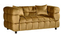 Sofá LORING, 2 lugares, tecido velvet camel 34