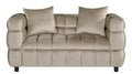 Sofá LORING, 2 lugares, tecido velvet cinza light 25