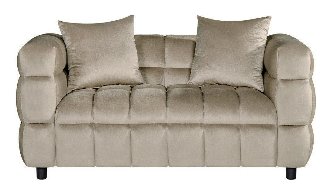 Sofá LORING, 2 lugares, tecido velvet cinza light 25