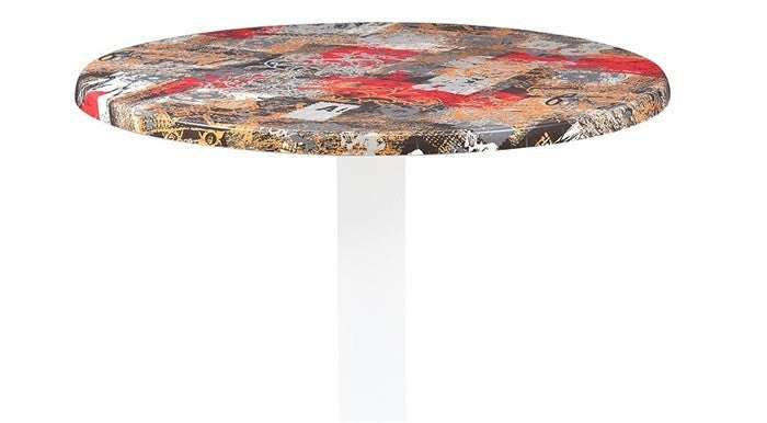 Tampo de mesa Werzalit Alemania, BABYLON 213, 70 cms de diâmetro